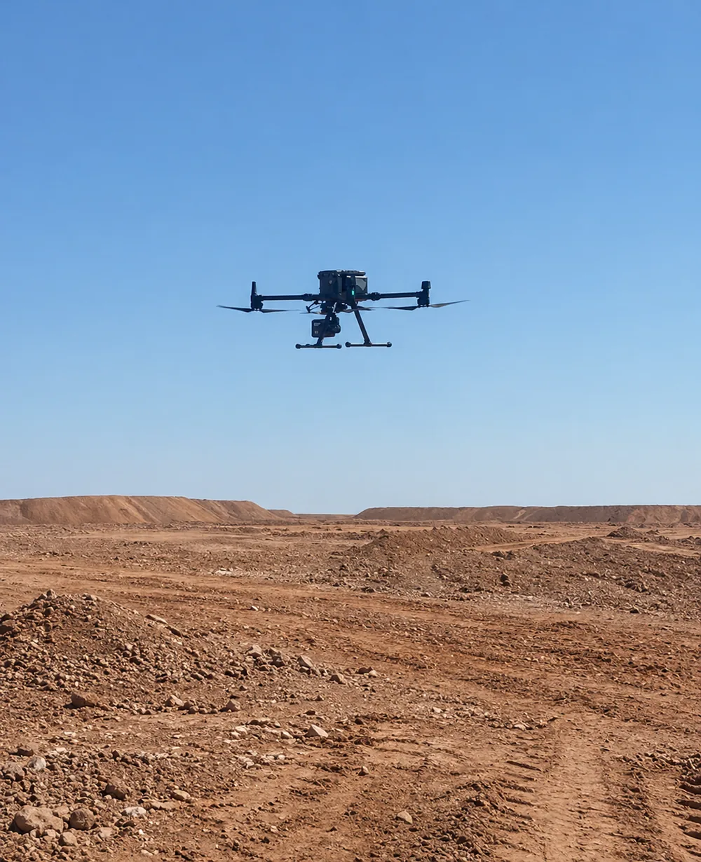 Dron con sensor LiDAR aerotransportado
